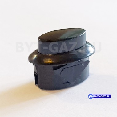 Кнопка ТУПа газовых плит GEFEST модели 3100 до 2008 года выпуска, черная с короткой ножкой (1100.69.0.001)