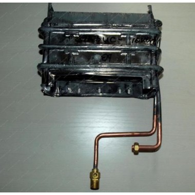 Теплообменник радиатор проточного газового водонагревателя, газовой колонки ВПГ "Оазис" 12кВт