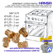 Жиклеры, сопла плиты HANSA FCGX5, FCGY5, FCGA5, FCGW51000-FCGW51004 (природный газ) 